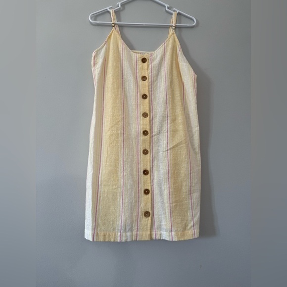 NWT RIP Curl Stripe Surf Dress Tank Dress Yellow Pink White Sundress Size M - Picture 2 of 10